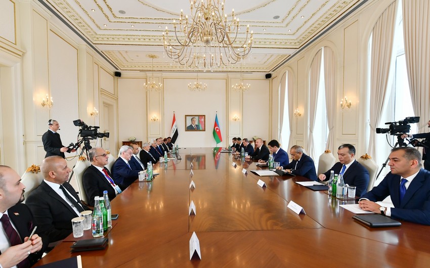 Prezident İlham Əliyevlə Əbdüllətif Camal Rəşid arasında geniş tərkibdə görüş olub - FOTO (Yenilənib)