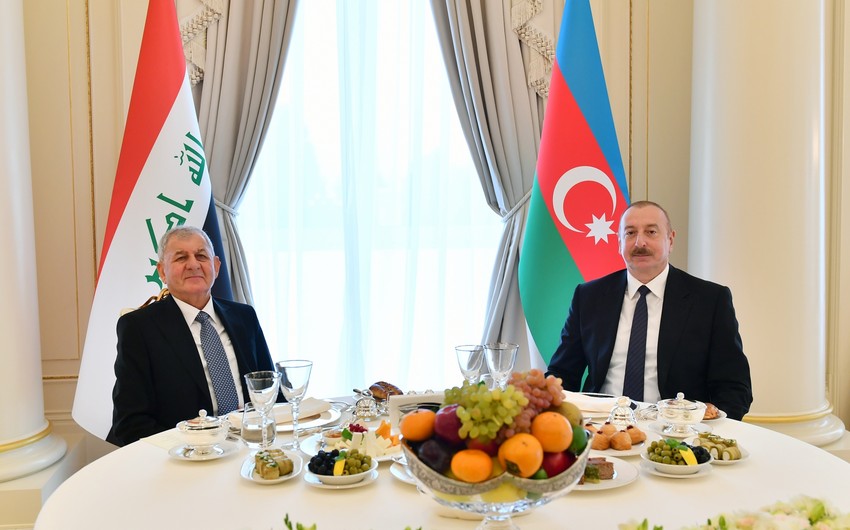 Prezidentin adından İraqın dövlət başçısının şərəfinə rəsmi nahar verilib - FOTO