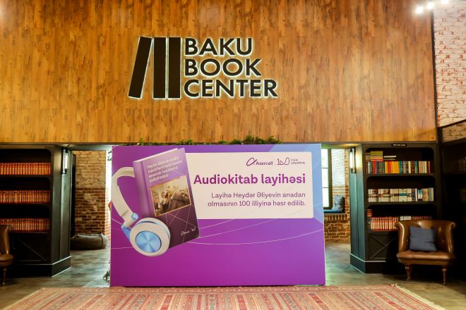 Azercell-in Heydər Əliyevin 100 illik yubileyinə həsr olunmuş &ldquo;Audiokitab&rdquo; layihəsi təqdim olundu - FOTOLAR