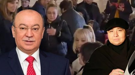 Kəmalədin Heydərovun xanımı müğənninin dəfn mərasimində - VİDEO