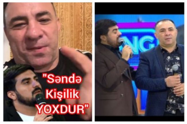Aşıqla müğənni bir-birlərini təhqir edir: "...ulayırsan" - "Kişiliyimə and olsun, sənin dizini yerə ataram" (VİDEO) -YENİLƏNİB
