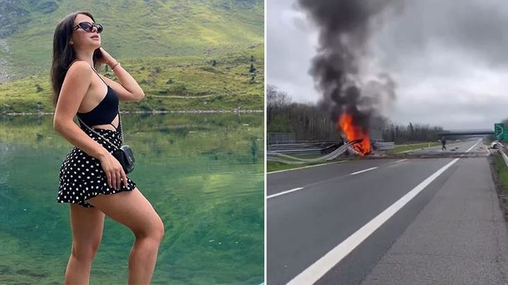 21 yaşlı model sevgilisi ilə birgə maşında yanaraq öldü - FOTOLAR