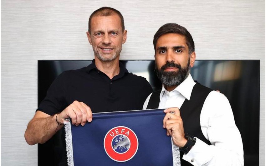 Rövşən Nəcəf UEFA prezidenti ilə görüşüb - FOTO