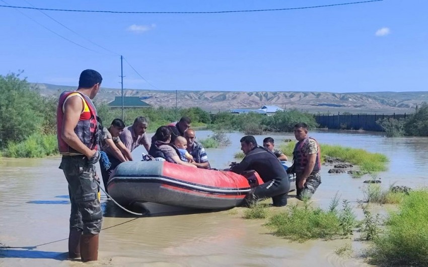 Hacıqabulda bəzi əraziləri sel suları basıb
