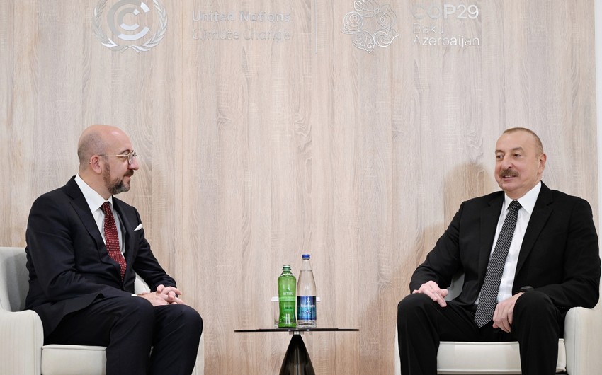 Prezident İlham Əliyev Şarl Mişellə görüşdə: "Məhz sizin vasitəçiliyiniz dövründə..." - FOTO
