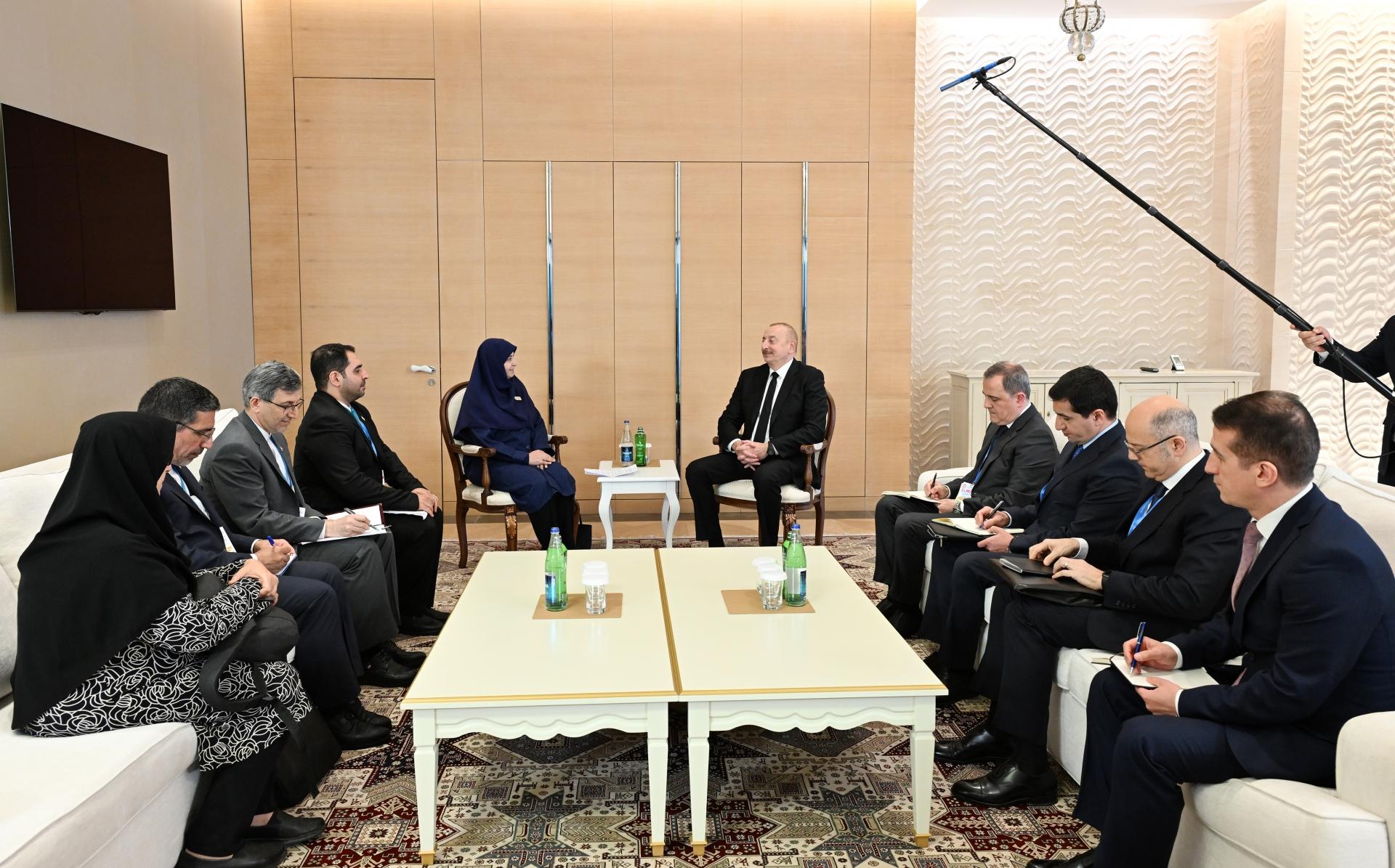 Prezident İlham Əliyev İranın&nbsp;vitse-prezidentini qəbul etdi - FOTO