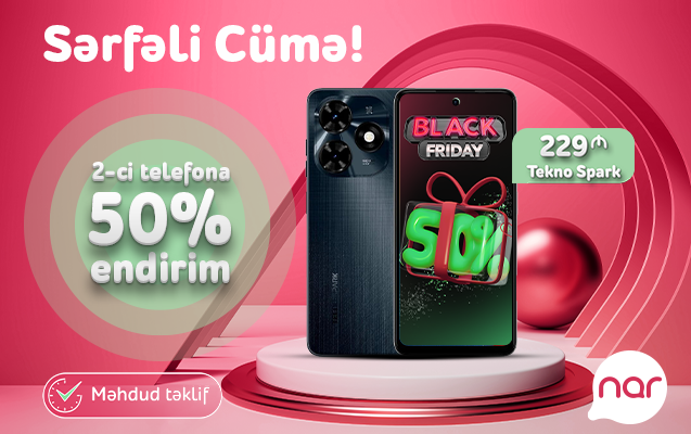 &ldquo;Nar&rdquo;dan &ldquo;Sərfəli cümə&rdquo; təklifi &ndash; 50 % endirimlə smartfon əldə et!