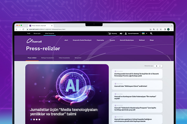 Azercell media nümayəndələri üçün &ldquo;Media texnologiyaları: yeniliklər və trendlər&rdquo; adlı təlim təşkil edəcək