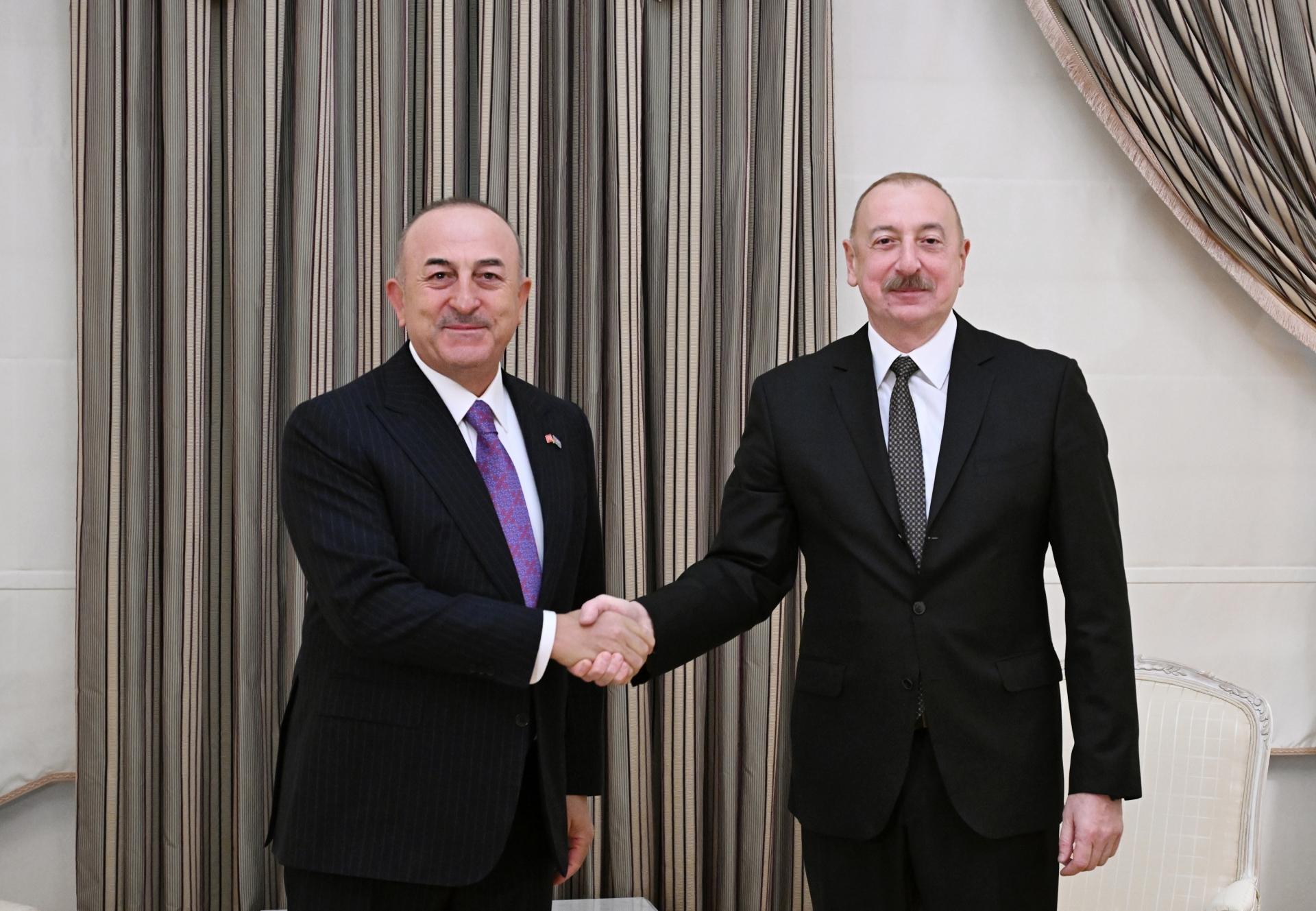 Prezident İlham Əliyev&nbsp;Mövlud Çavuşoğlunu qəbul edib - FOTO