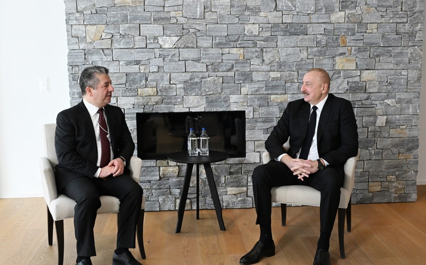 İlham Əliyev Davosda:&nbsp;İraq Kürdüstan regionunun Baş naziri ilə görüş olub