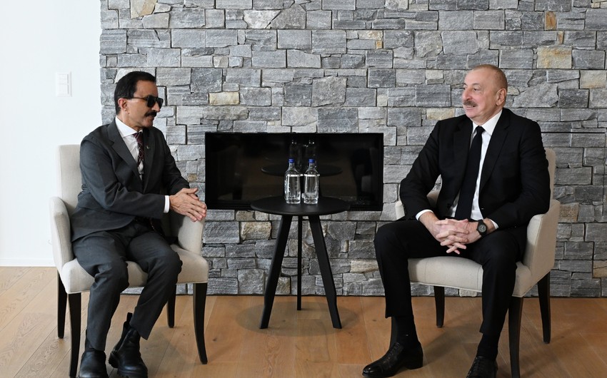 İlham Əliyev &nbsp;Sultan Əhməd bin Sulaim ilə görüşüb