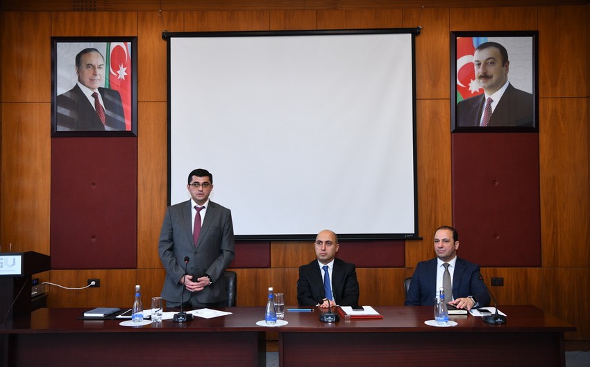 Emin Əmrullayev yeni rektoru&nbsp;kollektivə təqdim edib - FOTO
