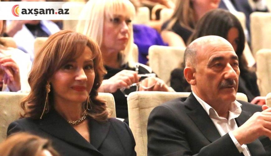 Əbülfəs Qarayev xanımıyla Polad Bülbüloğlunun yubileyində - FOTOLAR