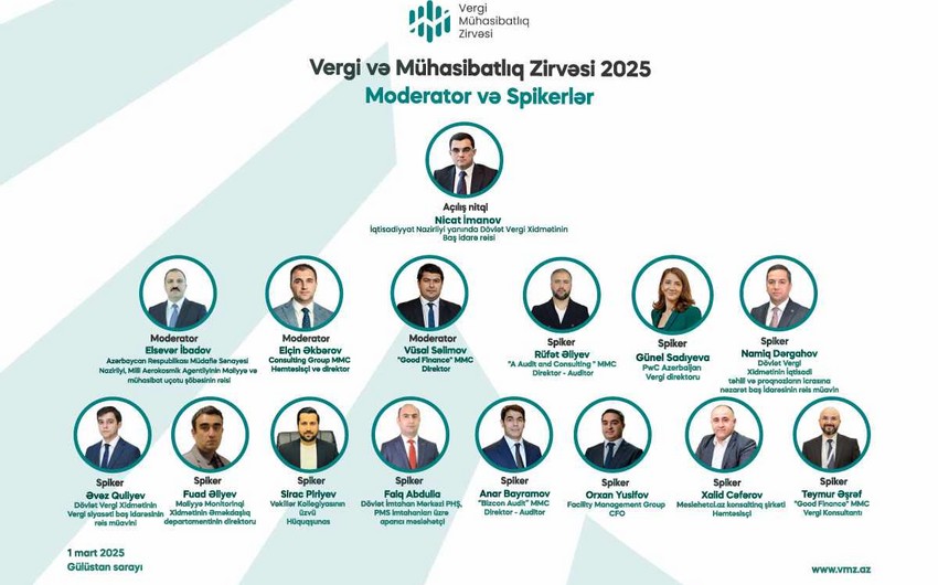 Vergi və Mühasibatlıq Zirvəsinin spikerləri bəlli oldu