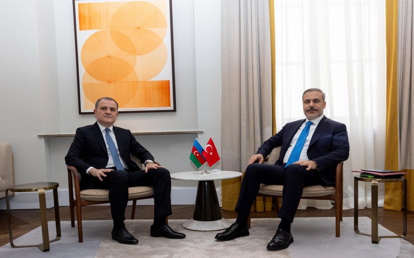 Ceyhun Bayramov Türkiyə XİN başçısı ilə görüşüb - Almaniyada