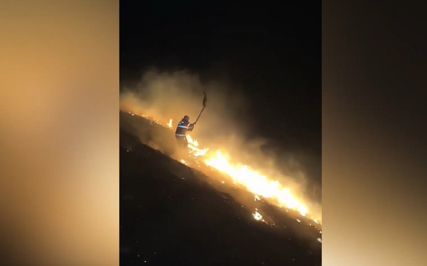 Gədəbəydə &nbsp;dağlıq ərazidə olan yanğın söndürülüb - VİDEO
