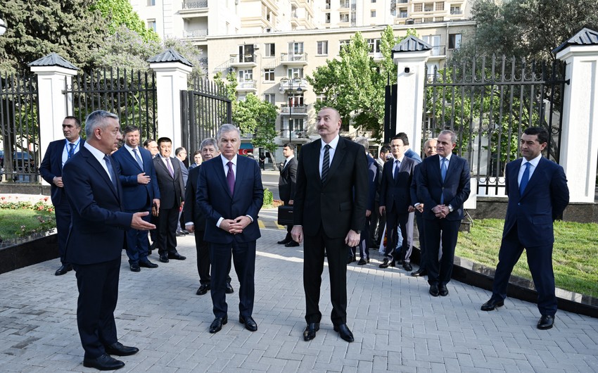 İlham Əliyev və Şavkat Mirziyoyev Bakıda &ldquo;Özbəkistan&rdquo; parkının təməlini qoyublar