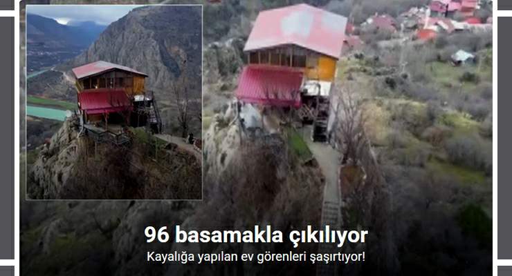 Qayalıqda tikilmiş ev görənləri heyrətə gətirir - 96 pillə ilə qalxmaq olar (FOTO)