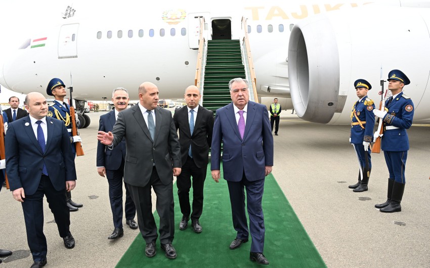 Tacikistan prezidenti Füzuli rayonunda belə qarşılandı - FOTO