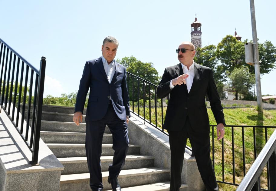 Əliyevlə Berdiməhəmmədov Şuşada naharda - FOTOLAR