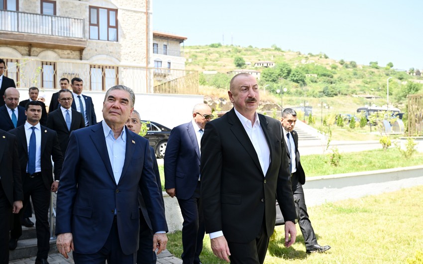 İlham Əliyev və Türkmənistan Xalq Məsləhətinin sədri Şuşada - FOTOLAR (YENİLƏNİB)