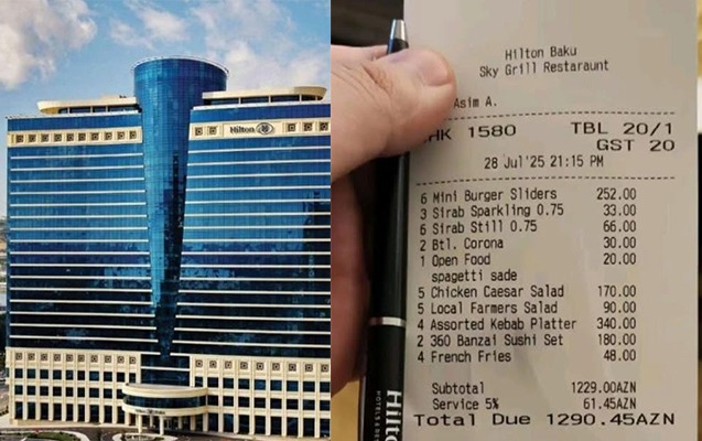 &ldquo;Hilton Baku&rdquo;da turistlərə şok yaşadıblar - Fantastik qiymət + FOTO