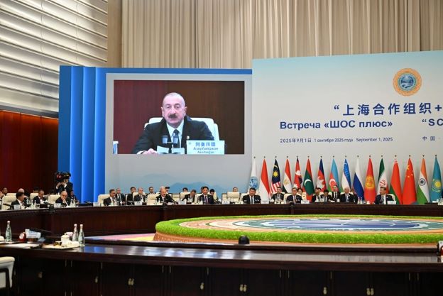 Prezident&nbsp;"ŞƏT plyus" formatındakı görüşə qatılıb -&nbsp;İlham Əliyev çıxış edib (FOTOLAR, Yenilənib)