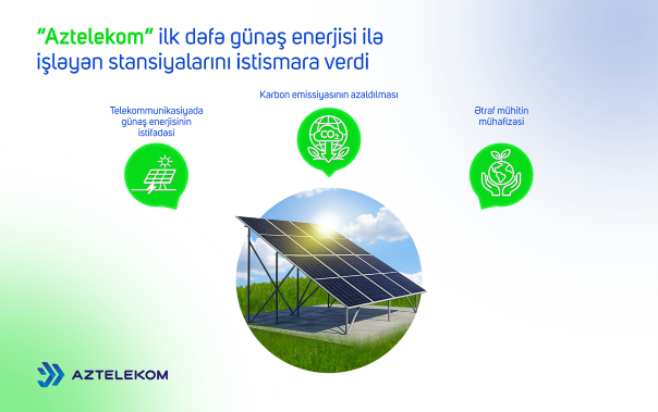&ldquo;Aztelekom&rdquo; ilk dəfə günəş enerjisi ilə işləyən stansiyalarını istismara verdi