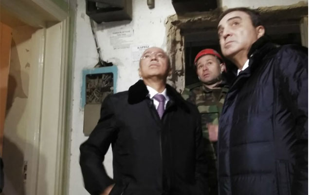 Kəmaləddin Heydərov partlayış baş verən binada - Nazir hadisə yerində tapşırıqlar verdi + FOTOLAR