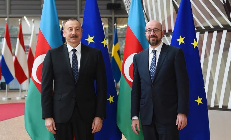 Brüsseldə Prezident İlham Əliyevin Şarl Mişel ilə təkbətək görüşü keçirilib - VIDEO