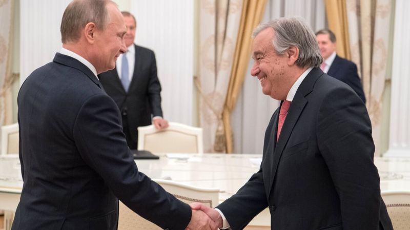 Putin bunkerdən çıxdı, BMT-nin baş katibi ilə görüşdü - Son dəqiqə