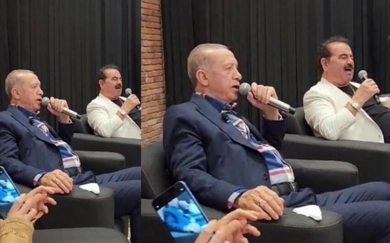 Ərdoğan İbrahim Tatlısəslə mahnı ifa etdi - Maraqlı görüntülər