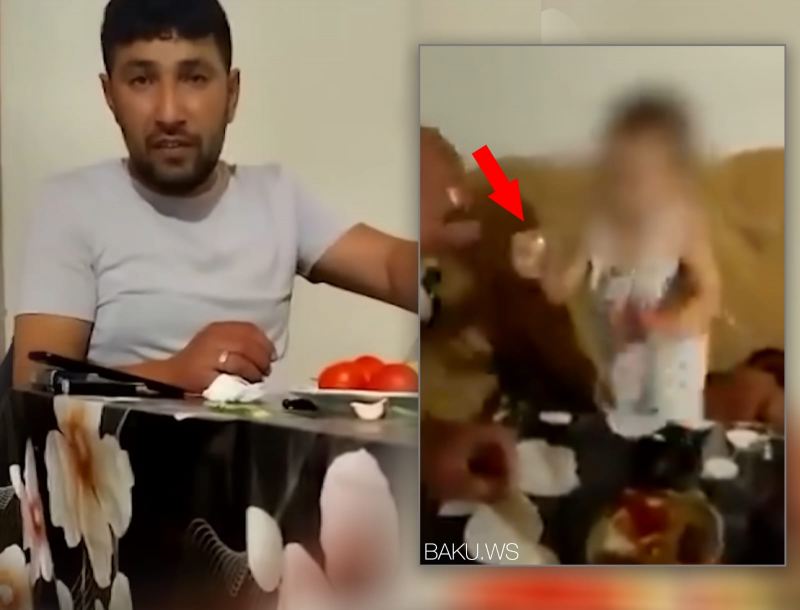 Atası azyaşlı uşağa spirtli içki içirdib TELEFONA ÇƏKDİRDİ - VİDEO