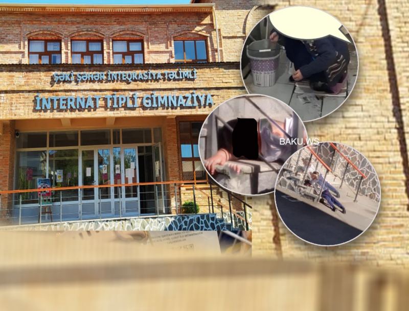 Gimnaziyada biabırçılıq: Uşaq sanitar qovşaqda su içir, cırıq corab geyinir... - Nazirlik araşdırmaya başladı - VİDEO/FOTO