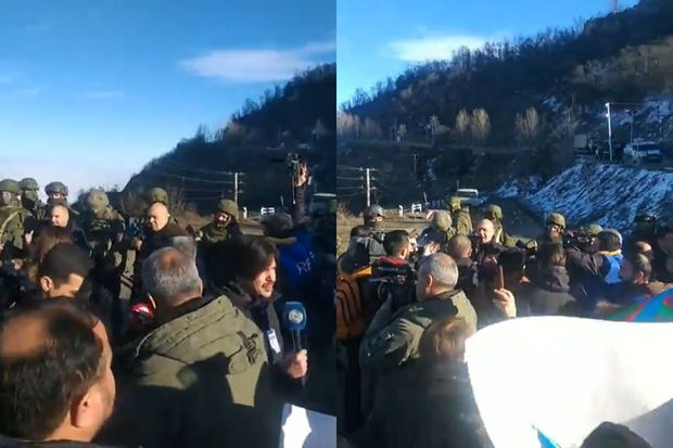 Laçın yolunda etiraz aksiyası 