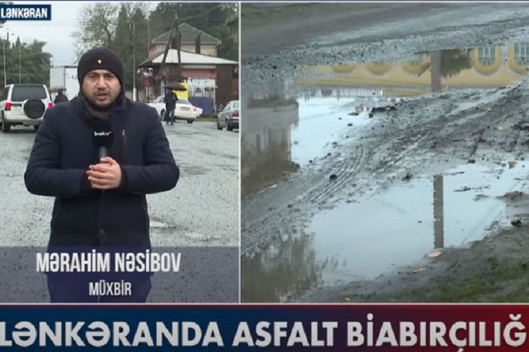 Lənkəranda asfalt biabırçılığı - VİDEO 