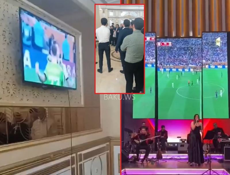 Bakıda keçirilən toyda Argentina-Fransa matçı nümayiş olundu - Maraqlı görüntülər