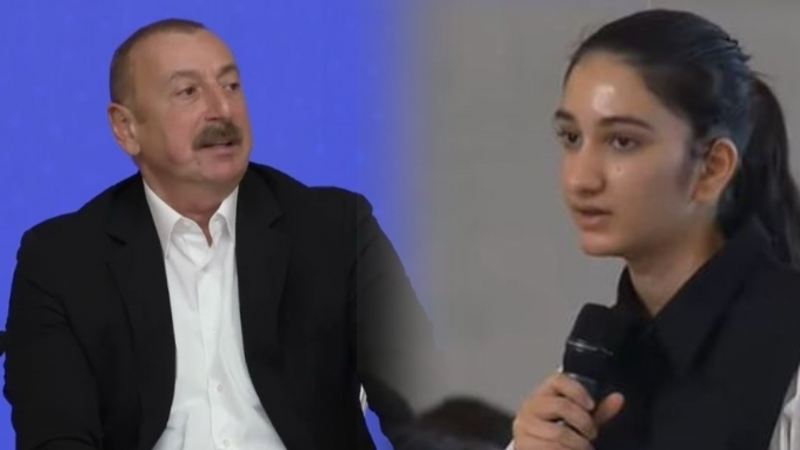 Prezidentin Polad Həşimovun qızı ilə dialoqu - VİDEO