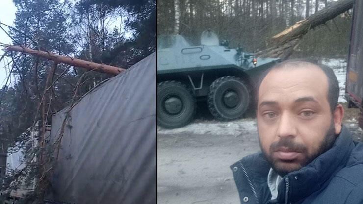 Rusiya tankı Türkiyə vətəndaşının yük maşınına çırpılıb 