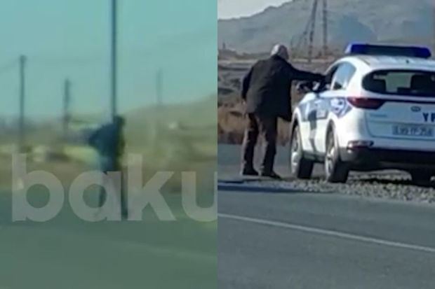Yol polisinə “şirinlik” verib keçdilər - ANBAAN GÖRÜNTÜLƏR