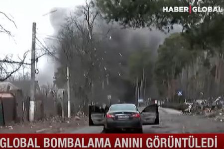Ukraynadan reportaj zamanı “Haber Global”ın əməkdaşlarının yanına raket düşdü - ANBAAN VİDEO