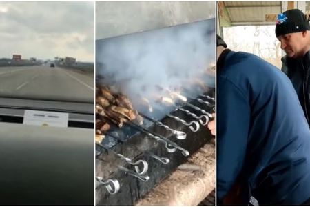 Odessa küçələrində və blok postlarında! Azərbaycanlılar şəhəri qoruyanlara kabab bişirib, payladı - VİDEO