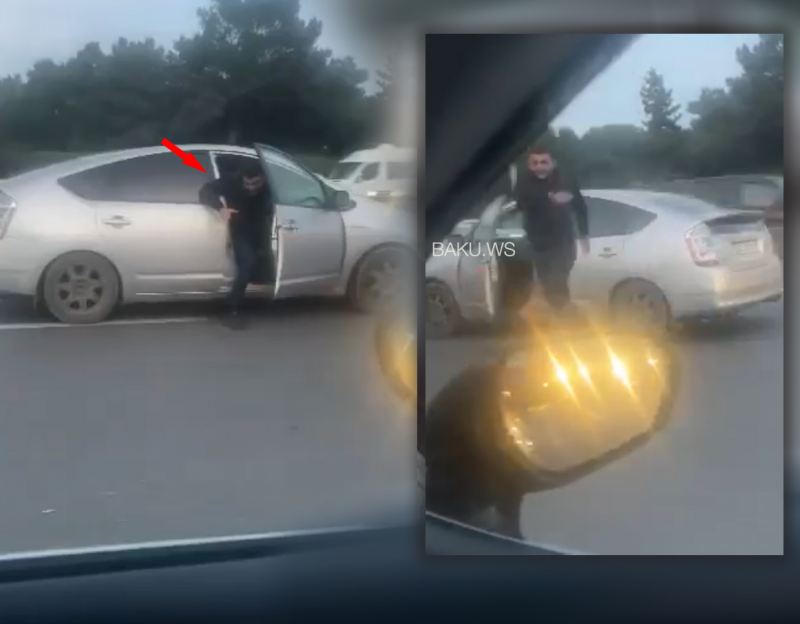 Bakıda \"Prius\" sürücüsü sərnişini bıçaqladı - ANBAAN VİDEO 