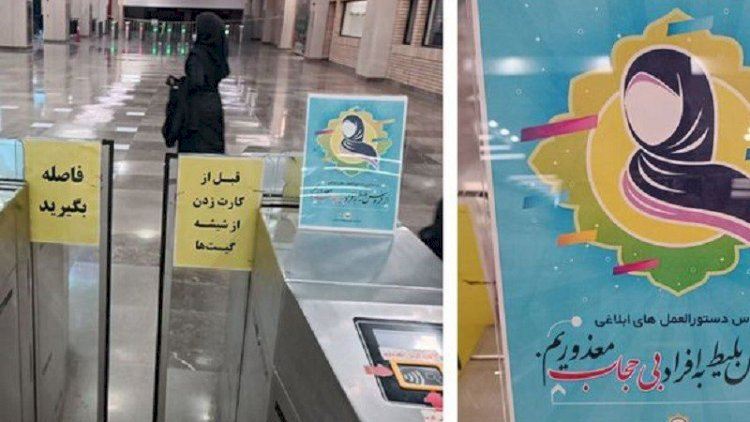 İranda hicabsız qadınlar metroya buraxılmadı 