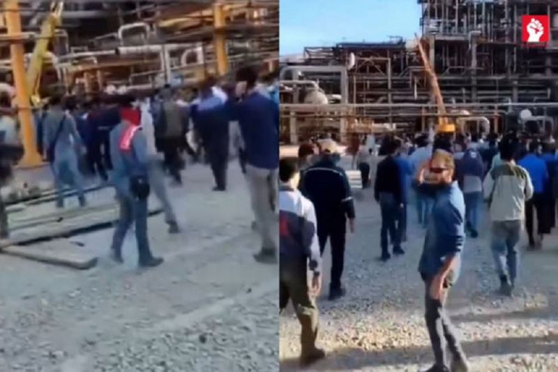 İranda neft emalı zavodunun fəhlələri etiraz edirlər - VİDEO 