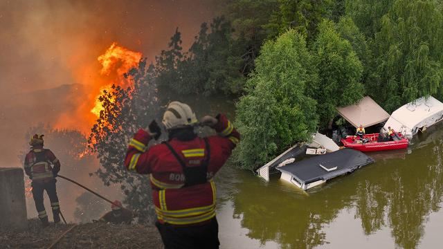 Avropa həm sel, həm də meşə yanğınları ilə mübarizə aparır 