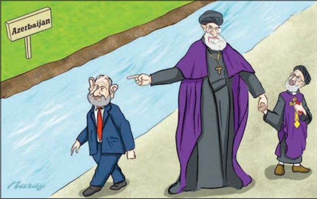 Rəsmi qəzetdə Paşinyanla Xameneinin karikaturası yayımlandı - Foto 