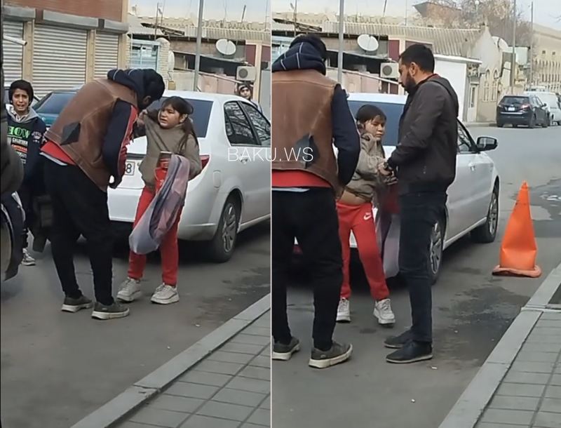 Gəncədə azyaşlılara qarşı zor tətbiq olundu - Polis həmin şəxsi saxladı - FOTO/VİDEO