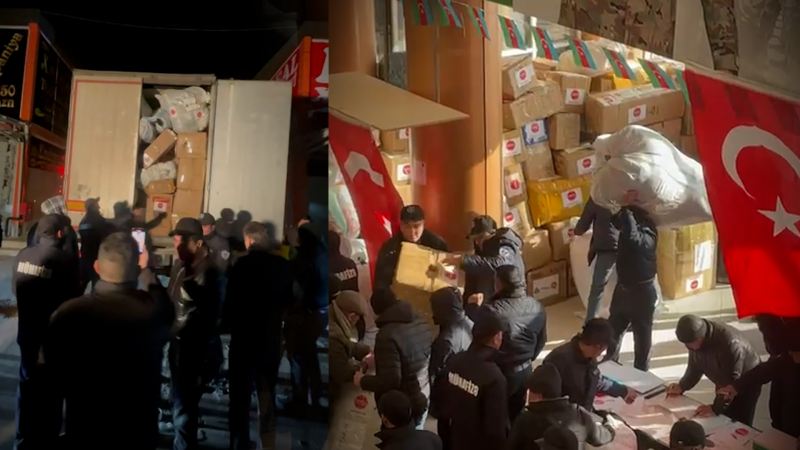 \"Sədərək\" Ticarət Mərkəzindən qardaş ölkəyə böyük dəstək: TIR-larla yardım getdi...VİDEO