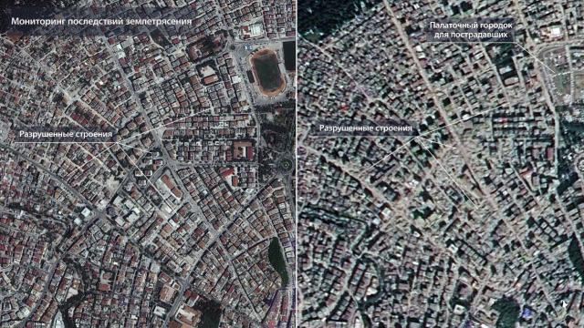 Rusiya Antakyada baş verən zəlzələnin təsirini peykdən görüntüləyib 